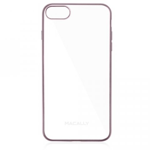Macally – TPU Clear Case iPhone SE/8/7 (rose gold rim)