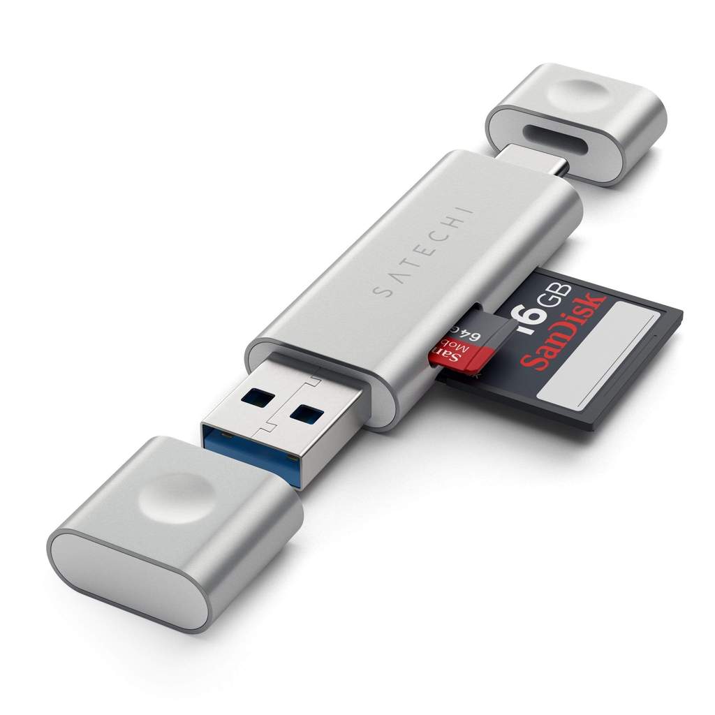 Satechi – USB-C & USB3 Card Reader (silver)