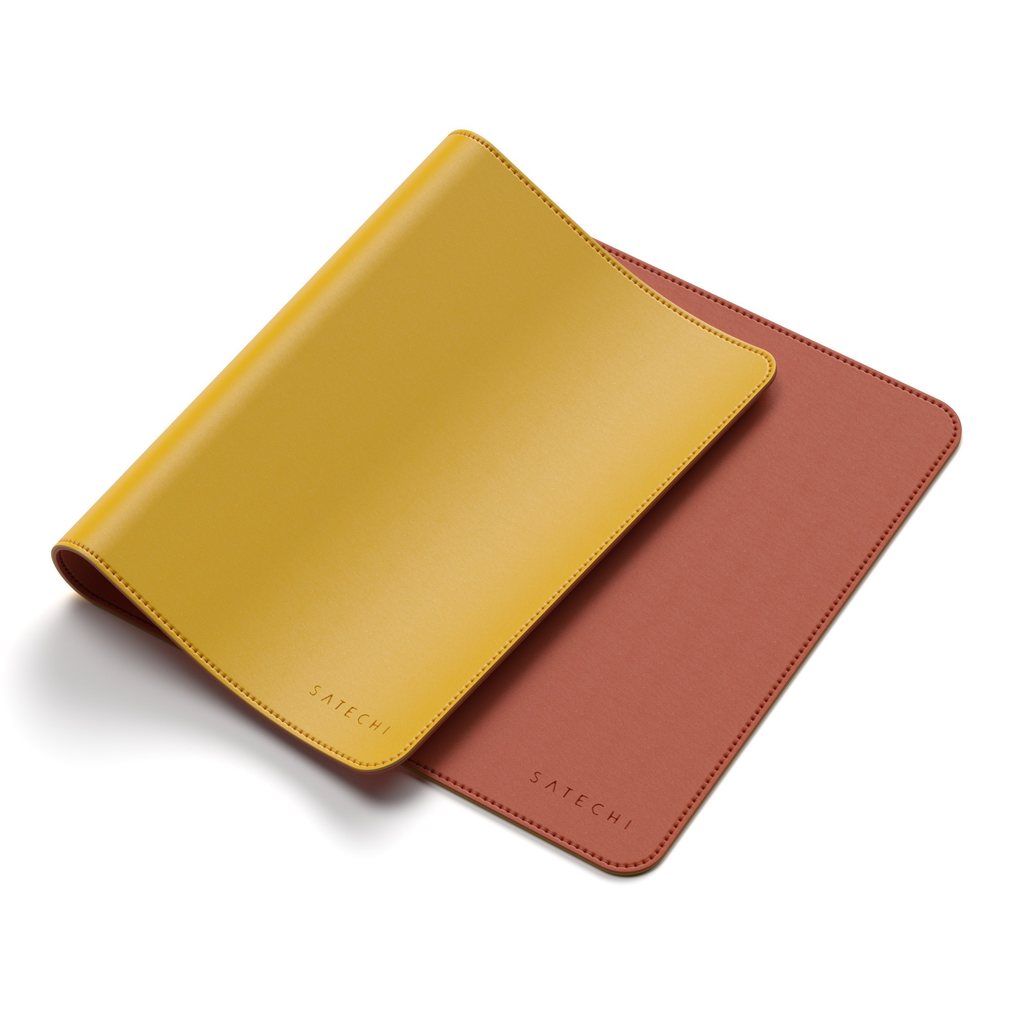 Satechi – Dual Sided Eco-Leather Deskmate (yellow/orange)
